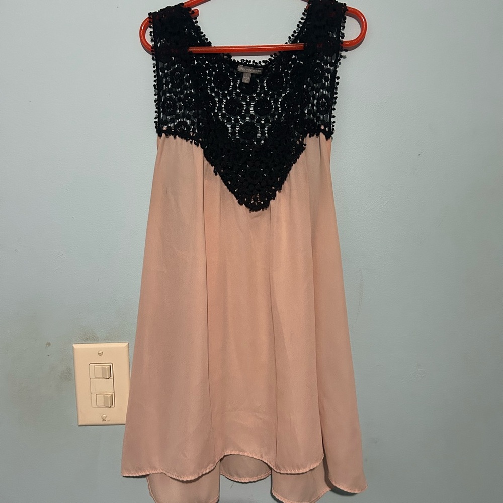 Charlotte Russe Black and Pink Lace Blouse